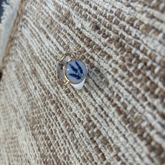 Free People Gold Ring with Blue Leaf Accent - Picture 6 of 6